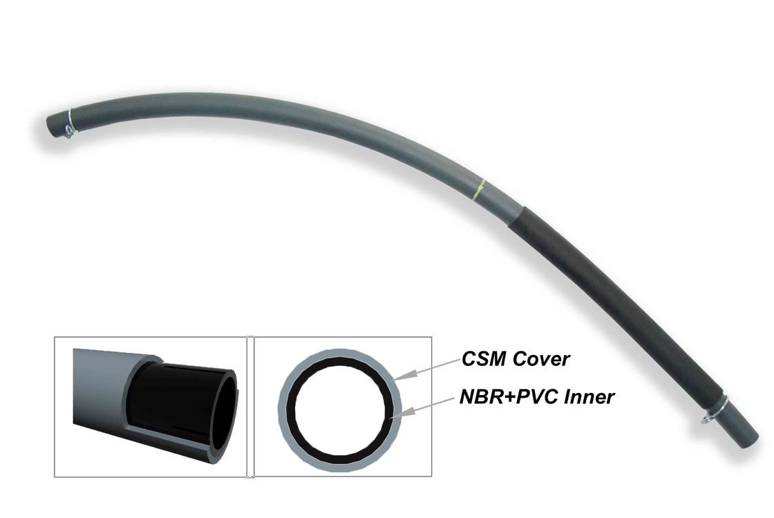 Gasoline Delivery Rubber Fuel Hose With Rubber Sleeve Cover And Metal Clamps