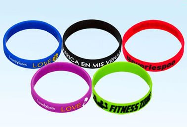 Customize Promotional Rubber Bracelets Printed Silicone Wristbands Ultra Resistant